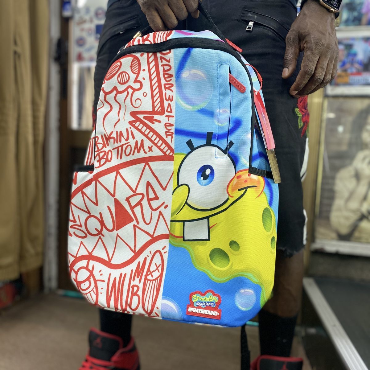 USA正規品 【13周年記念】 SPRAYGROUND スプレイグラウンド SpongeBob スポンジボブ SPLIT ビキニボトム バックパック Save The Ocean_画像1