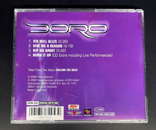 Doro Ich Will Alles ドロ【ジャーマンメタル】(2000)EP_画像2