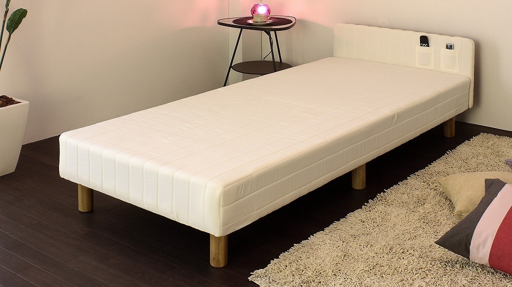  super-discount free shipping compact size mattress bed with legs ivory color width 90cm