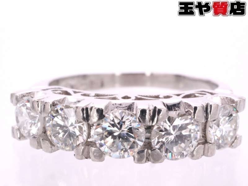 最も完璧な ダイヤ0.80ct 一文字 リング 9.5号 pt850 プラチナ