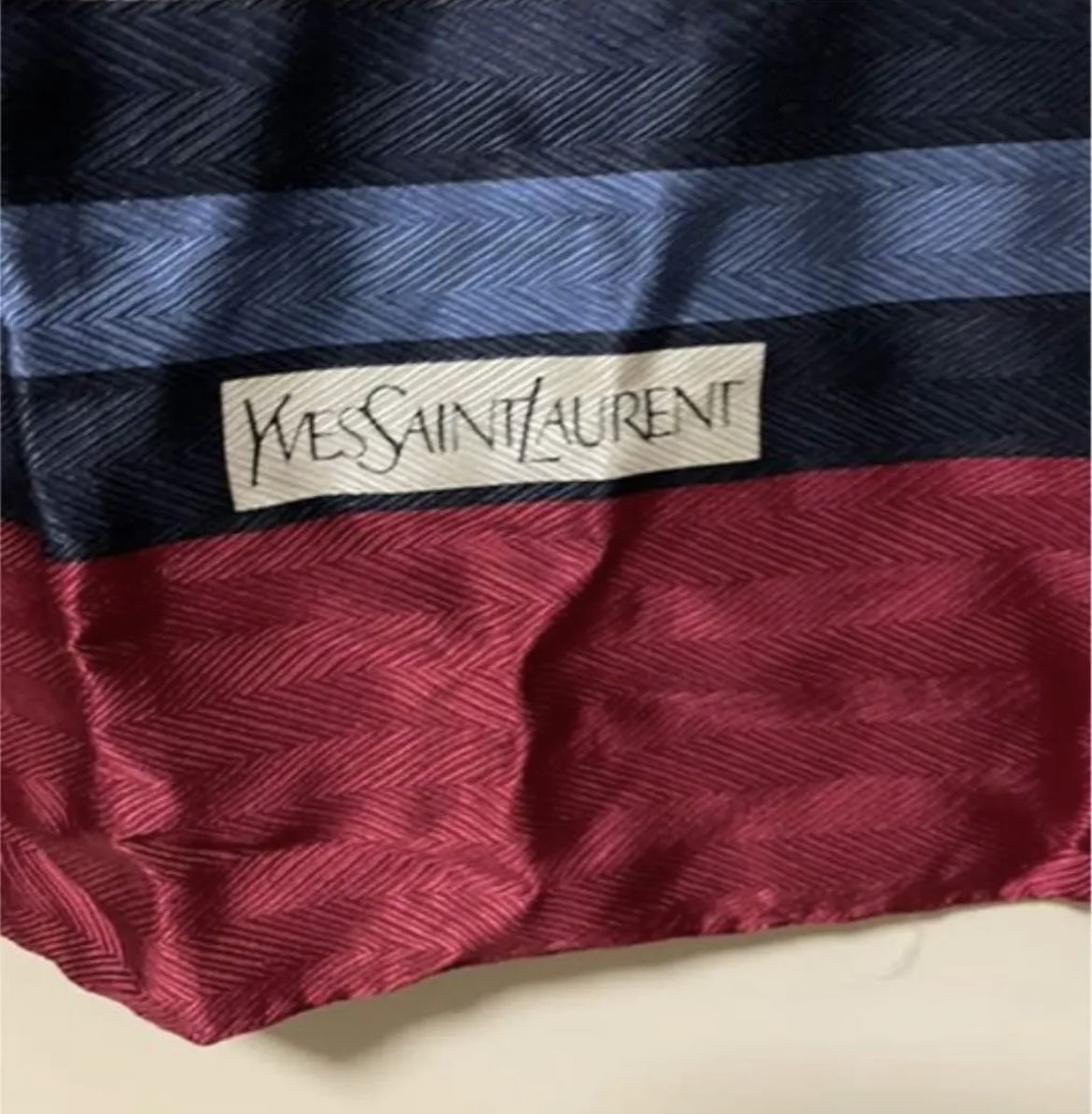 YSL イブサンローラン 大判スカーフ ストライプ_画像4