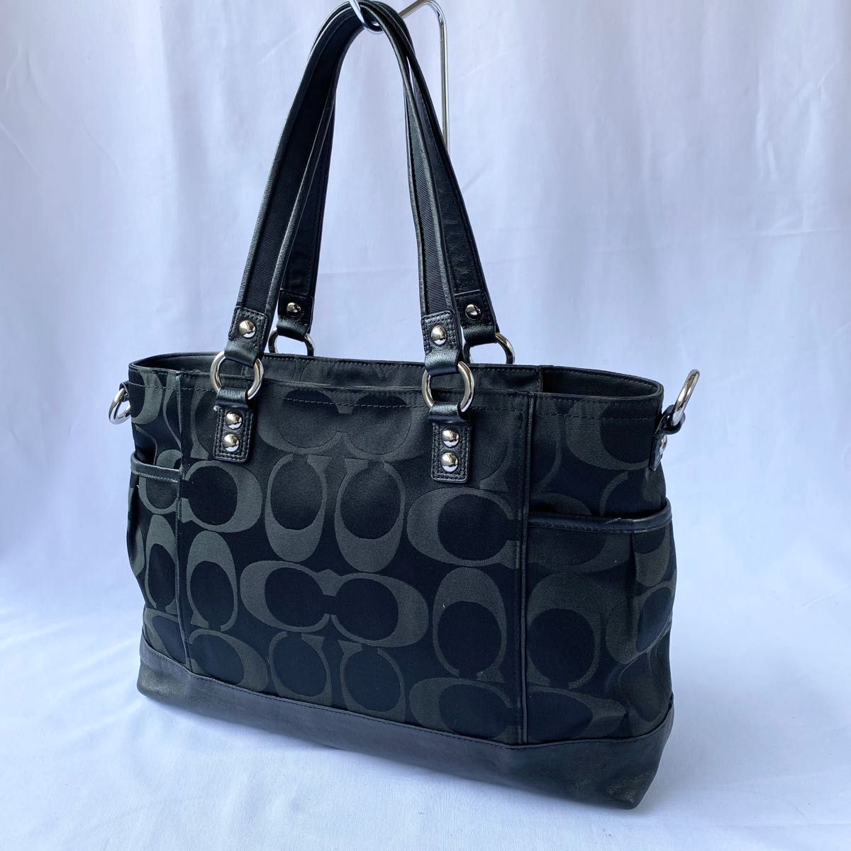 【美品】COACH トートバッグ シグネチャー 美品】COACH コーチ シグネチャー ハンドバッグ トートバッグ