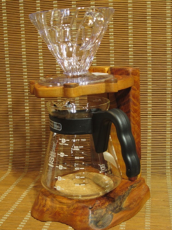 屋久杉工芸品 コーヒースタンド コーヒーサーバー コーヒードリッパー 和風 銘木 鹿児島 屋久島 木製 手造り