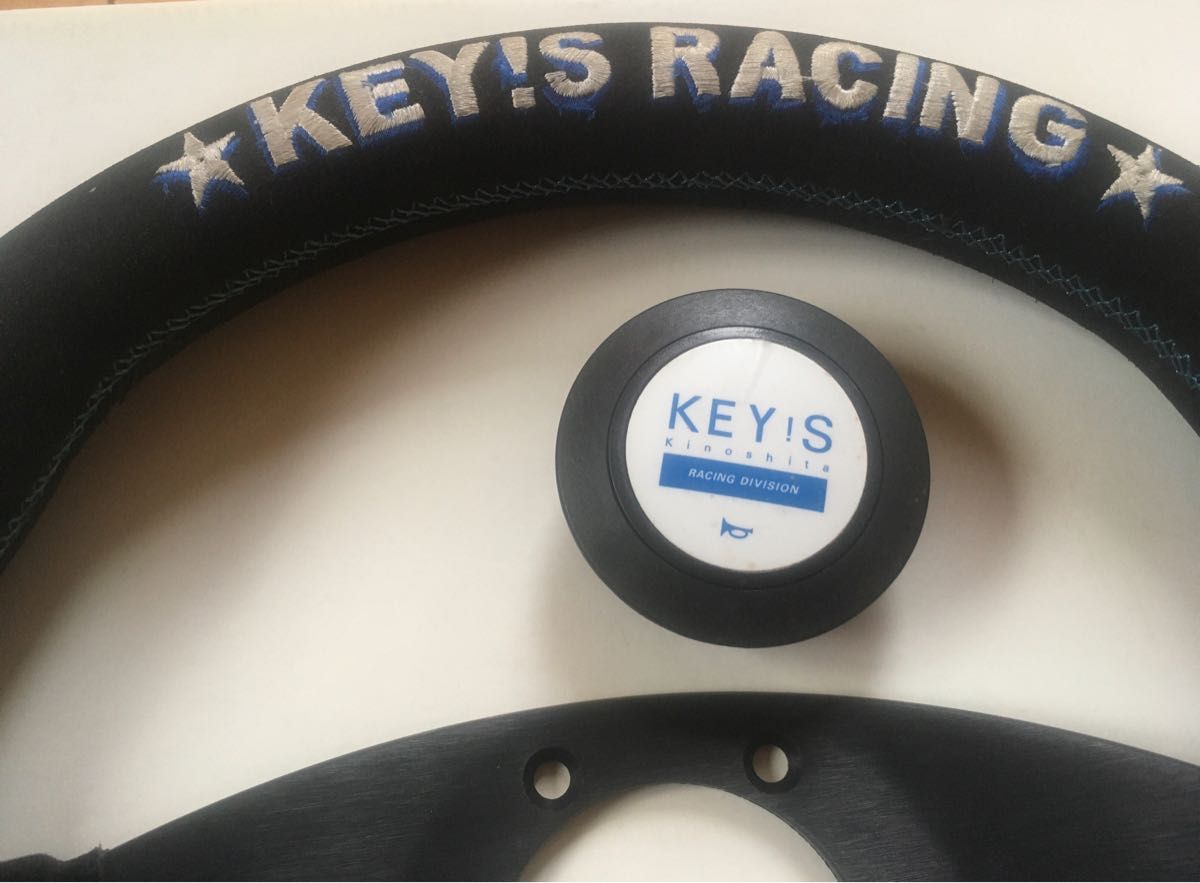 KEY SRacing Steeringオリジナル ステアリング フラットタイプ KEY SRacing Steeringオリジナル ステアリング フラットタイプ