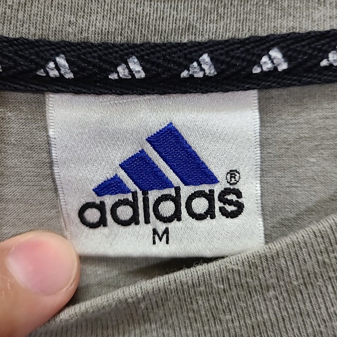 90s 90年代 ビンテージ adidas アディダス 万国旗タグ EU シンプル Tシャツ EURO ヨーロッパ 半袖Tシャツ