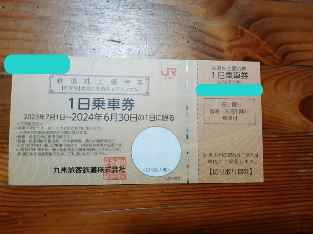 JR九州（九州旅客鉄道）鉄道株主優待１日乗車券１枚 | JChereYahoo