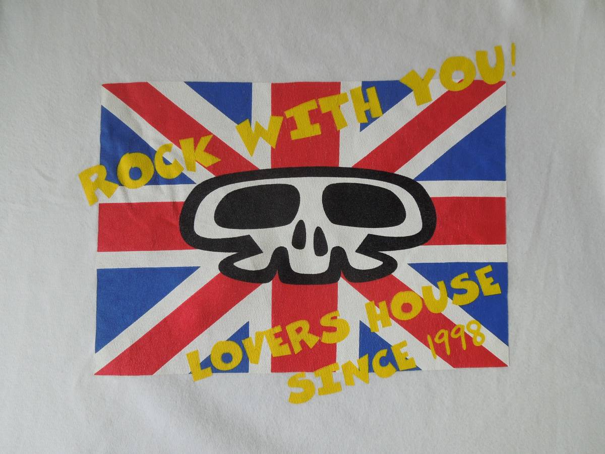  любимый house Union Jack череп футболка белый размер :160 punk ROCK Skull London UK сделано в Японии Super Lovers 