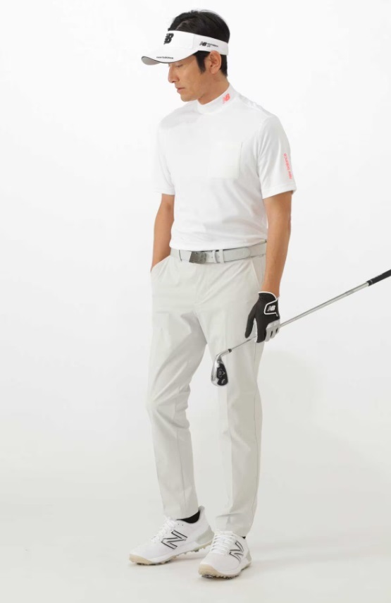即決新品 New Balance GOLF メンズ半袖モックネックシャツ ホワイト 5サイズ XLサイズ相当 ニューバランス ゴルフ_画像8