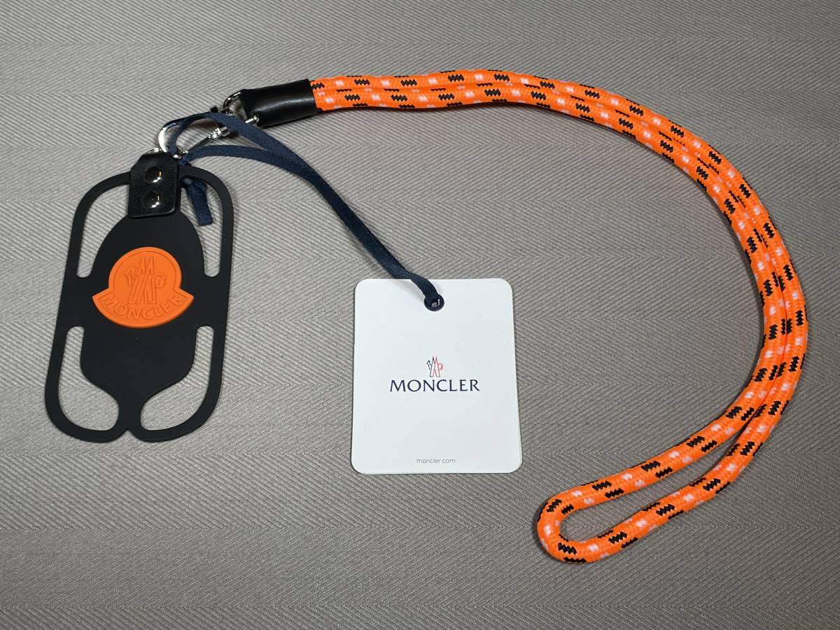 新品 本物 モンクレール MONCLER スマートフォン ストラップ スマホ ケース iPhone オレンジ ブラック スマホカバー