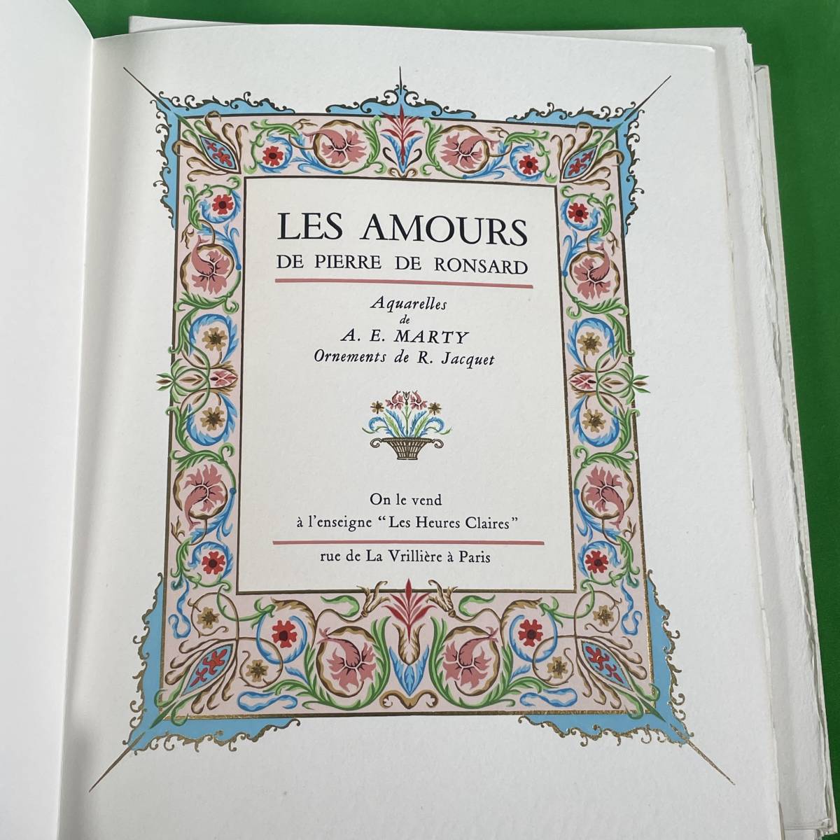 ★希少★3冊揃「ロンサールの恋愛詩集」 A.E.マルティ挿画 アールデコ 挿画本 限定1950部 /フランス 洋書 古書 ポショワール 送料無料！_画像3