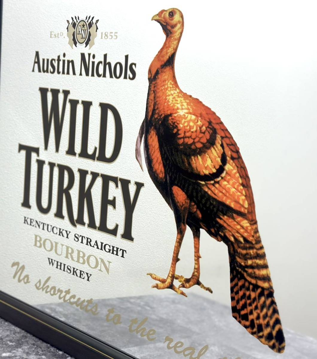 WILD TURKEY ワイルド パブミラー ターキー 壁掛け ミラー 看板 鏡 雑貨 アンティーク ビンテージ ヴィンテージ■兵庫県姫路市から 23-24_画像2