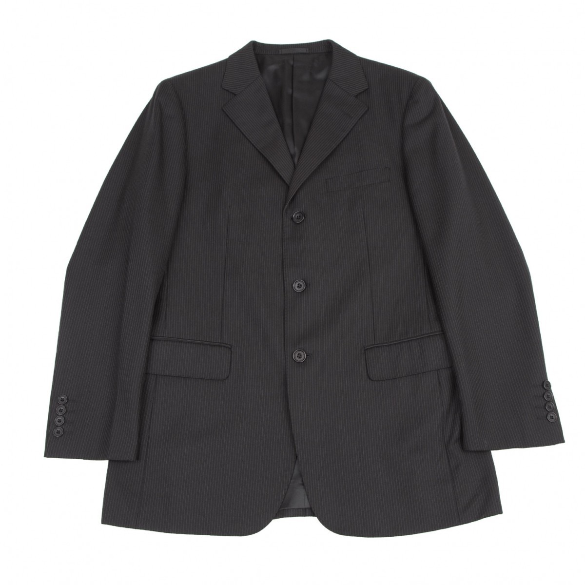  Burberry Black Label BURBERRY BLACK LABEL wool pinstripe tailored jacket black 42L