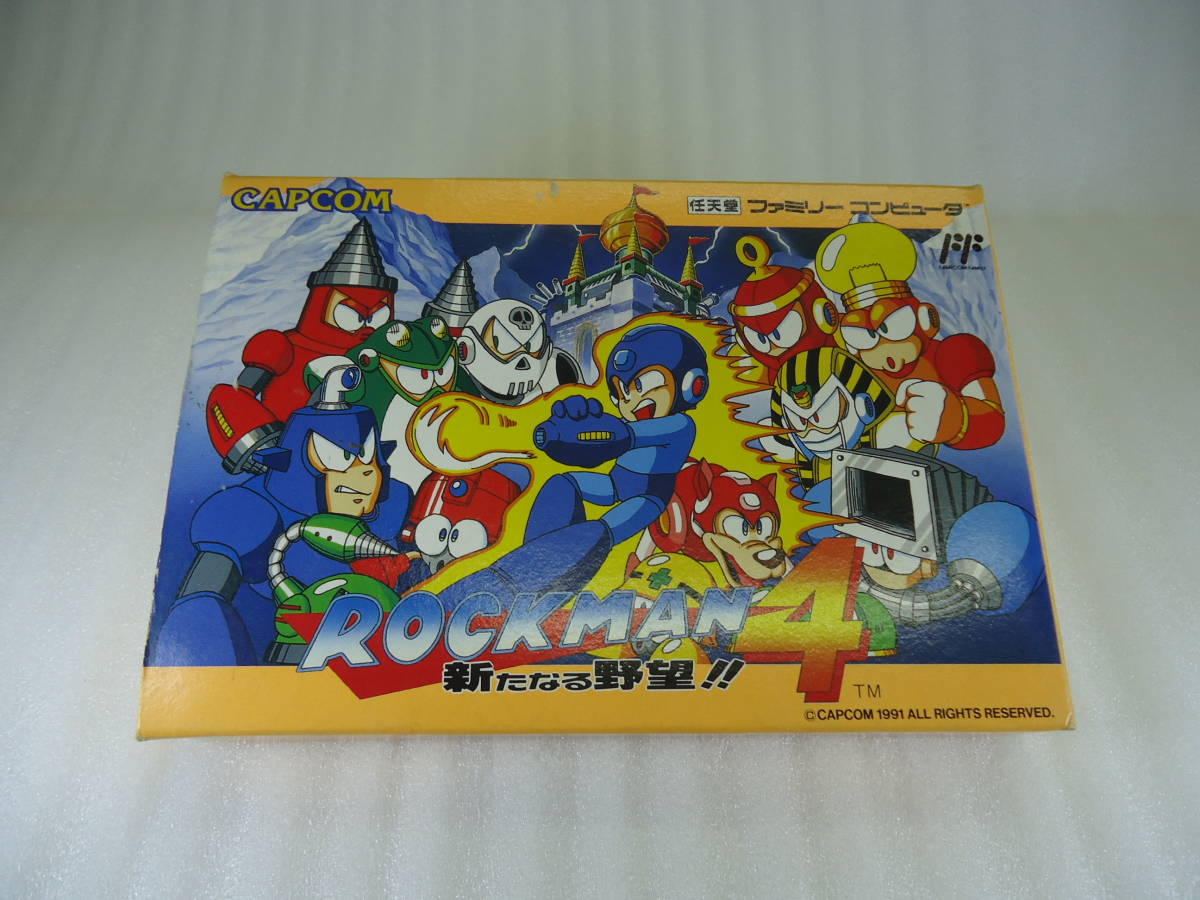 ロックマン4 新たなる野望!! 箱、説明書あり ファミコン FC