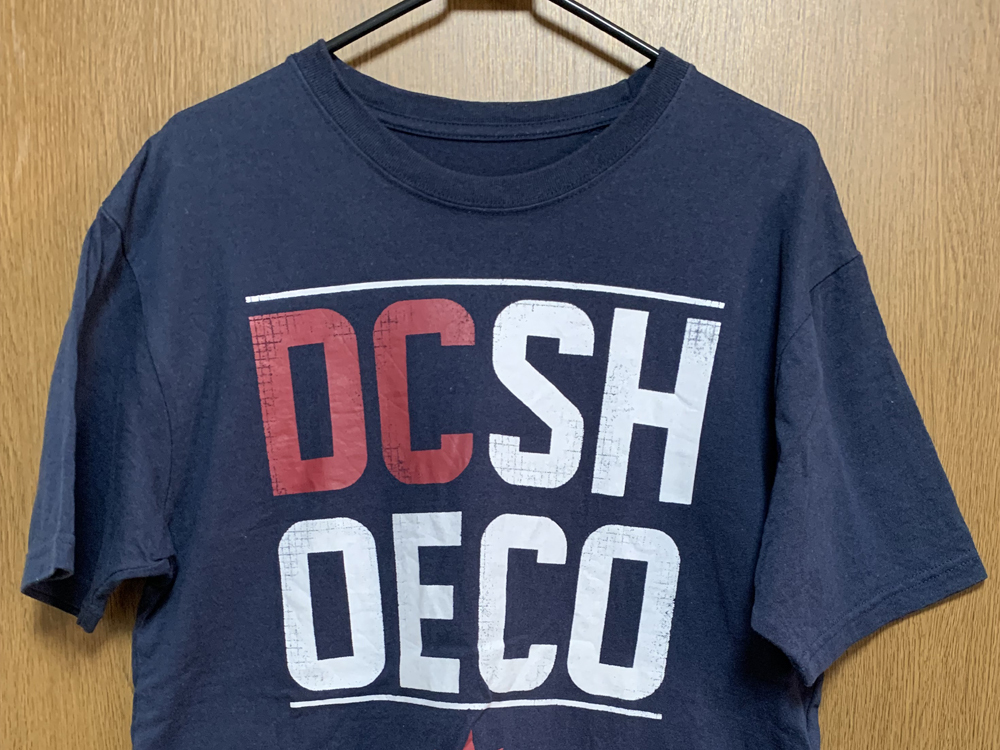 M DC SHOES / ディーシー 半袖Tシャツ 文字プリント ネイビー クイックシルバー サーフ_画像1