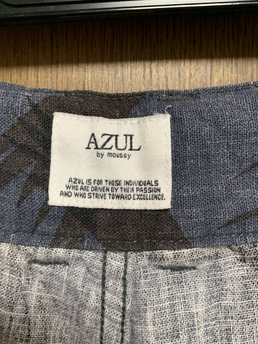 L AZUL by moussy / アズール ハーフパンツ ベーカー ショート 混麻 ネイビー/ブラック系_画像5