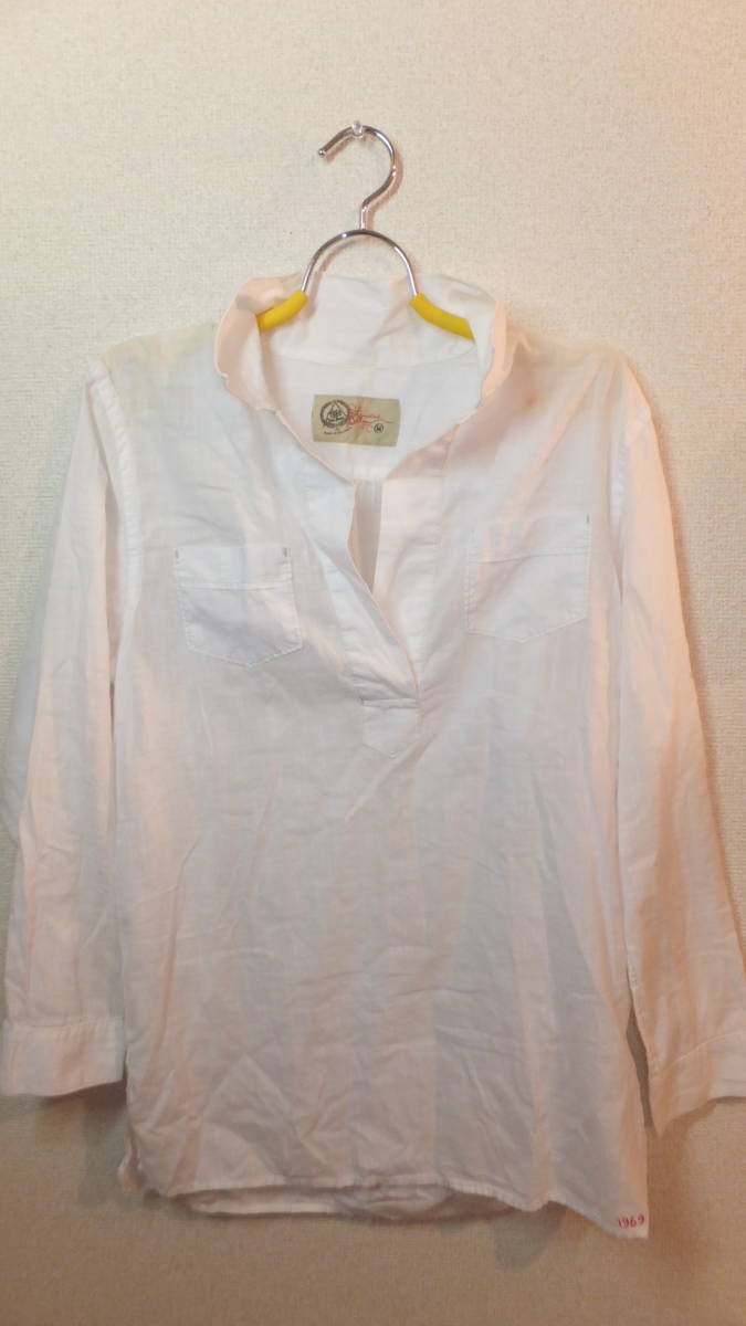 ★GAP★1969 ギャップ長袖レディーストップスシャツサイズM　Ladies Long sleeve tops shirts　着丈約74Cm　USED IN JAPAN ホワイト_画像1