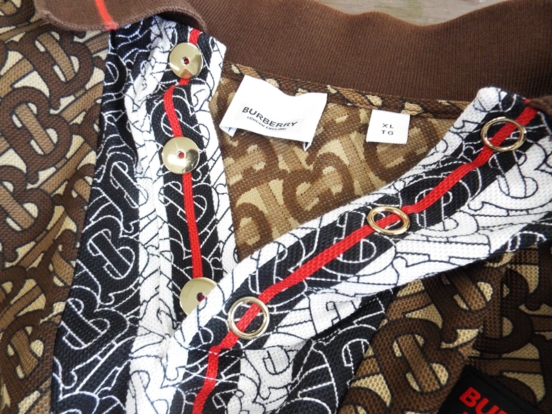 極美品 BURBERRY バーバリー モノグラム ストライプ 半袖シャツ XL ポロシャツ 2