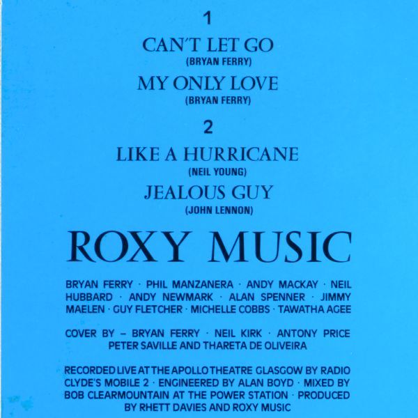 ■ロキシー・ミュージック(Roxy Music)｜ザ・ハイ・ロード(The High Road) ＜LP 1983年 日本盤＞ライブミニアルバム John Lennonカバー収録_画像9