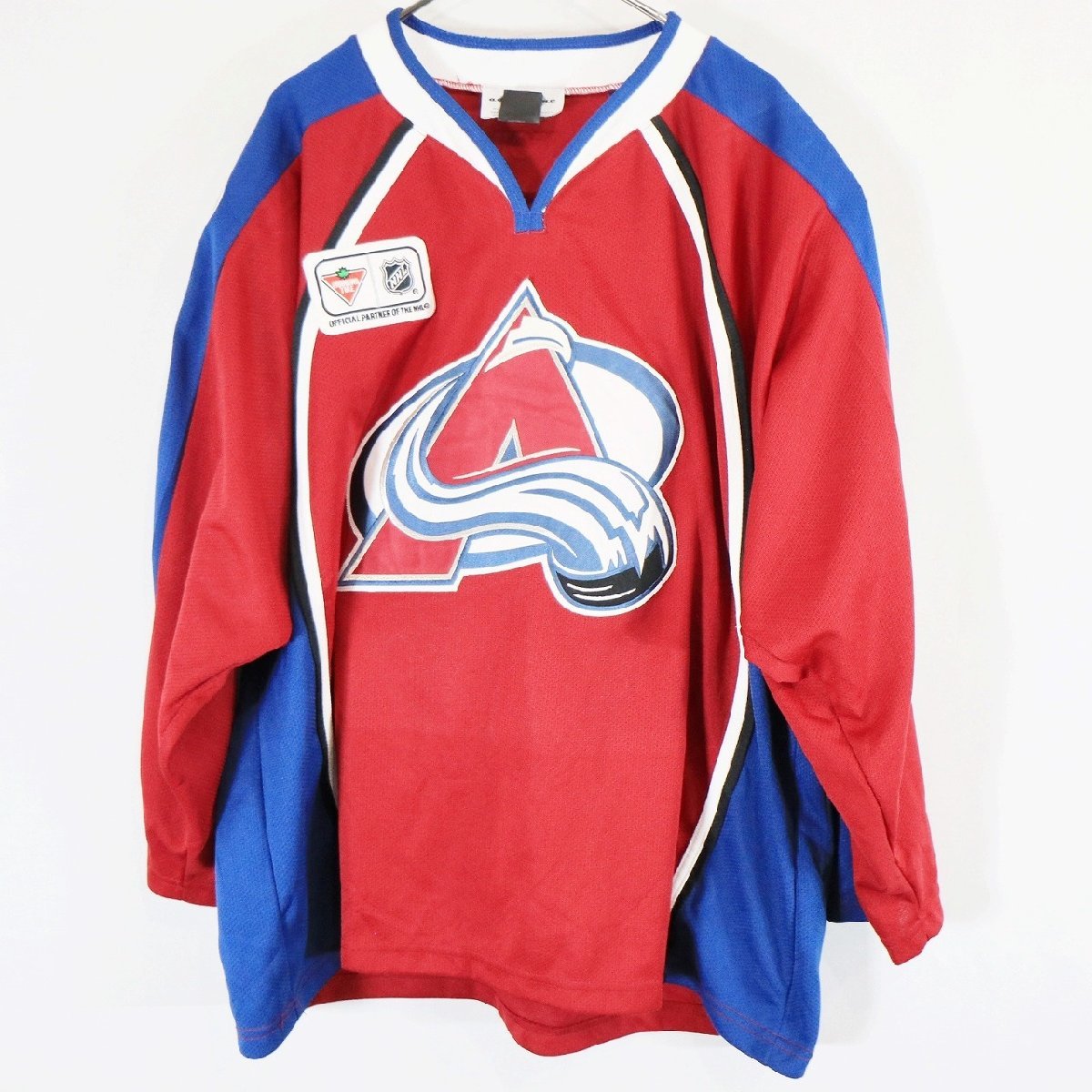 NHL コロラド・アバランチ ゲームシャツ アイスホッケー スポーツ レッド ( メンズ XL ) 中古 古着 N3528
