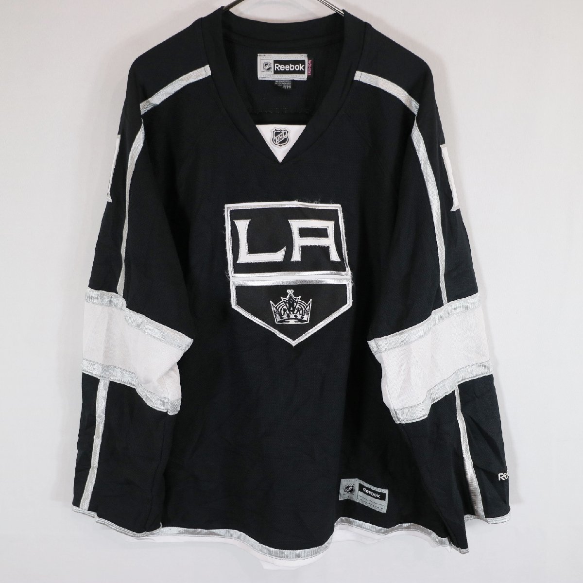 人気商品の ( ブラック ホッケー プロチーム NHL ゲームシャツ ロサンゼルス・キングス リーボック Reebok レディース N3753 古着 中古 ) XXL アイスホッケー
