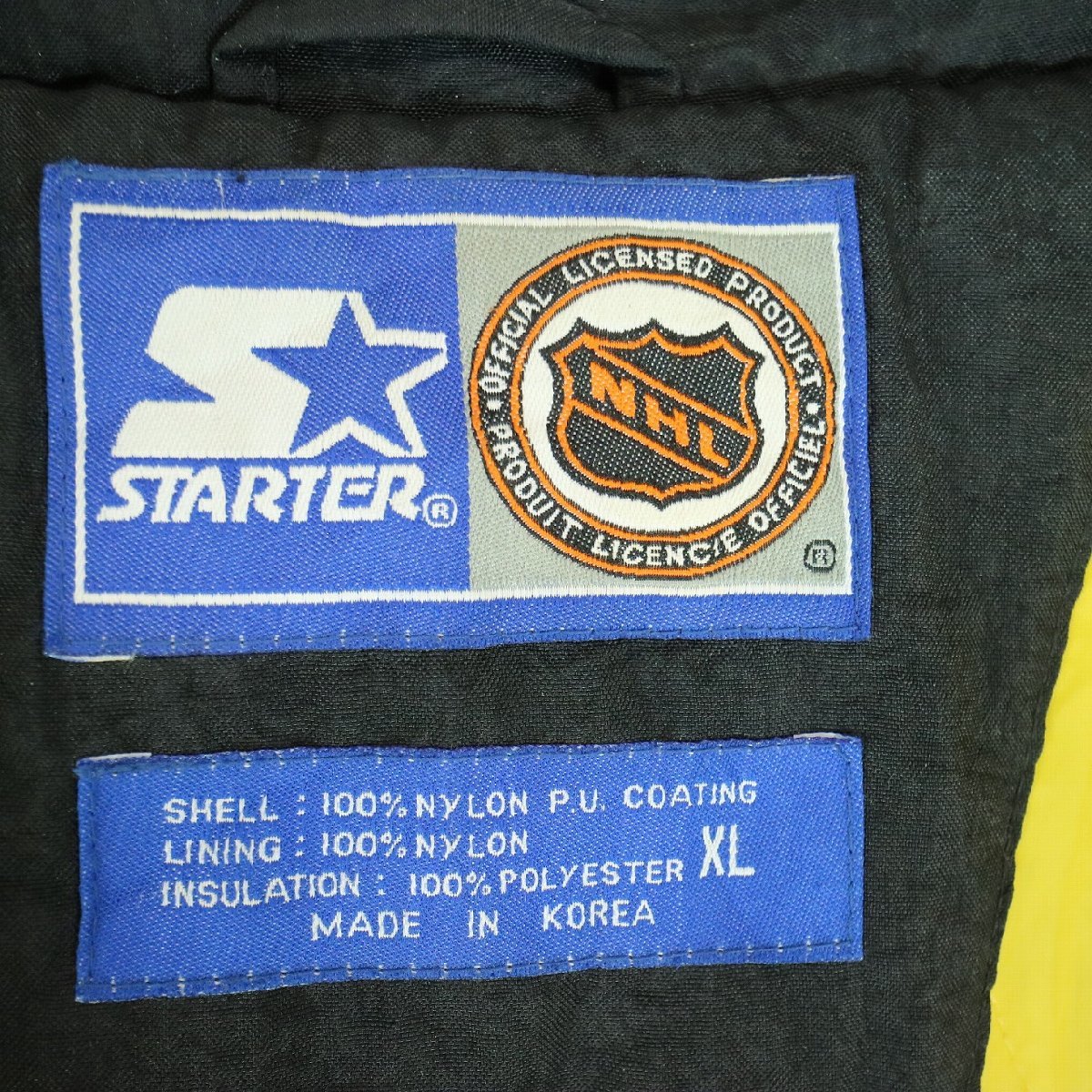 STERTAR スターター NHL ボストン・ブルーインズ 中綿 ジャケット プロチーム アイスホッケー イエロー ( メンズ XL ) 中古 古着 N4427_画像9