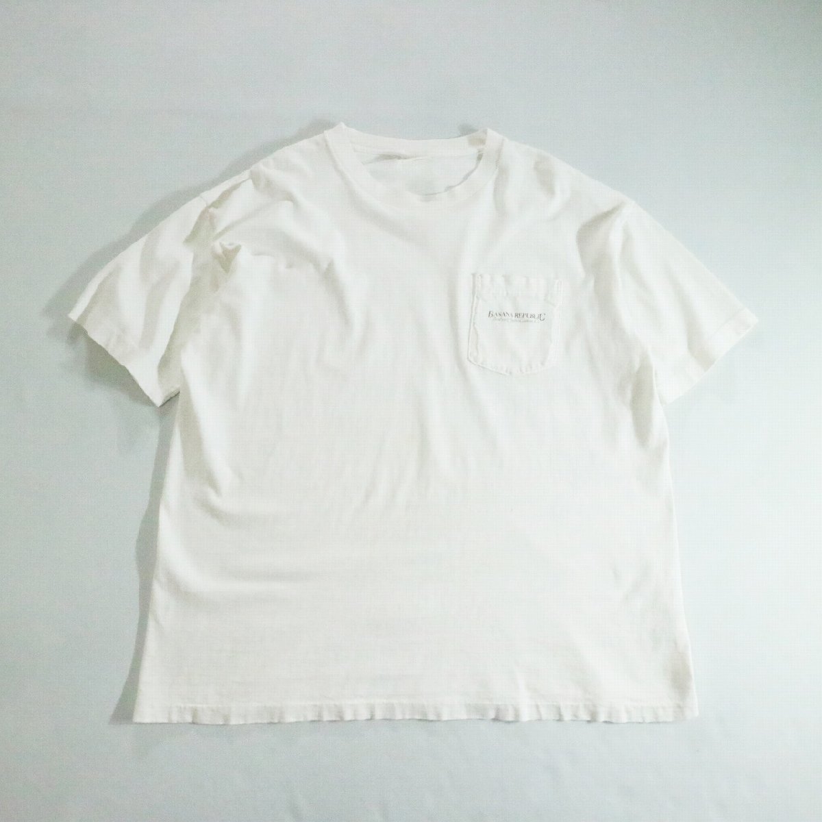 【SALE】F□80年代 Banana Republic Travel Safari Clothing バナナリパブリック ポケットTシャツ 白 ホワイト(≒L) 中古 古着 k9056_画像1