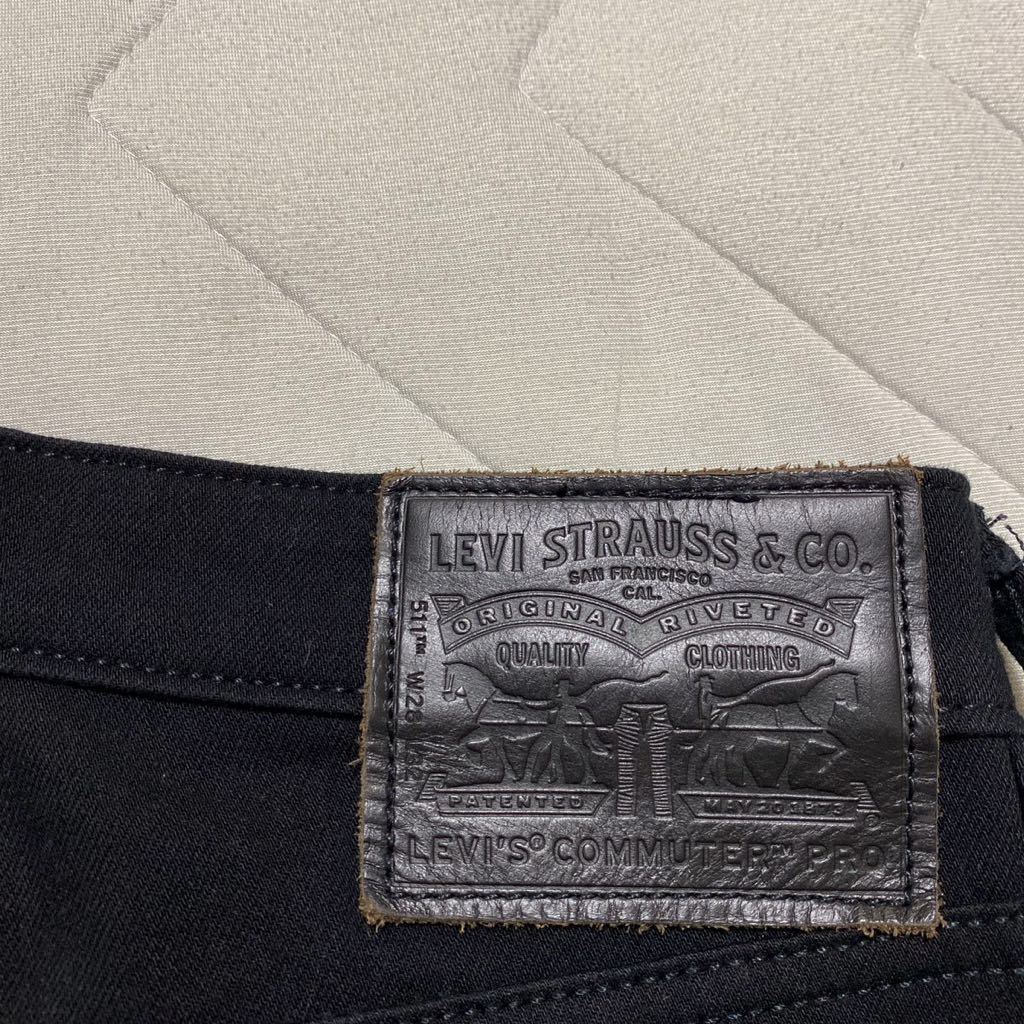 7B【美品】LEVIS リーバイス 19151-0059 黒 ブラック デニム ジーンズ ジーパン パンツ 28 COMMUTER PRO ストレッチ リフレクター サイクル_画像9