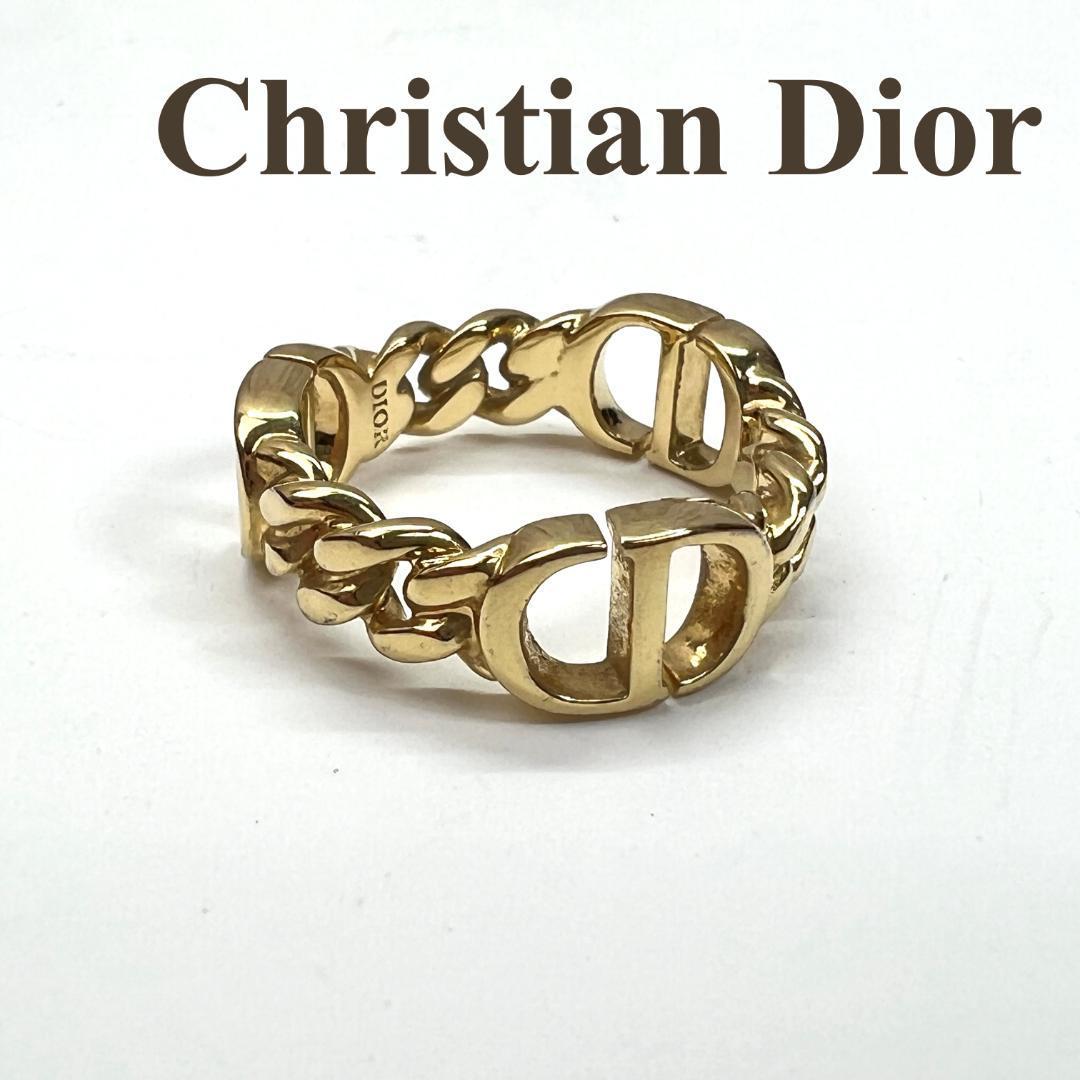 クリスチャンディオール Christian Dior ロゴ ラインストーン リング