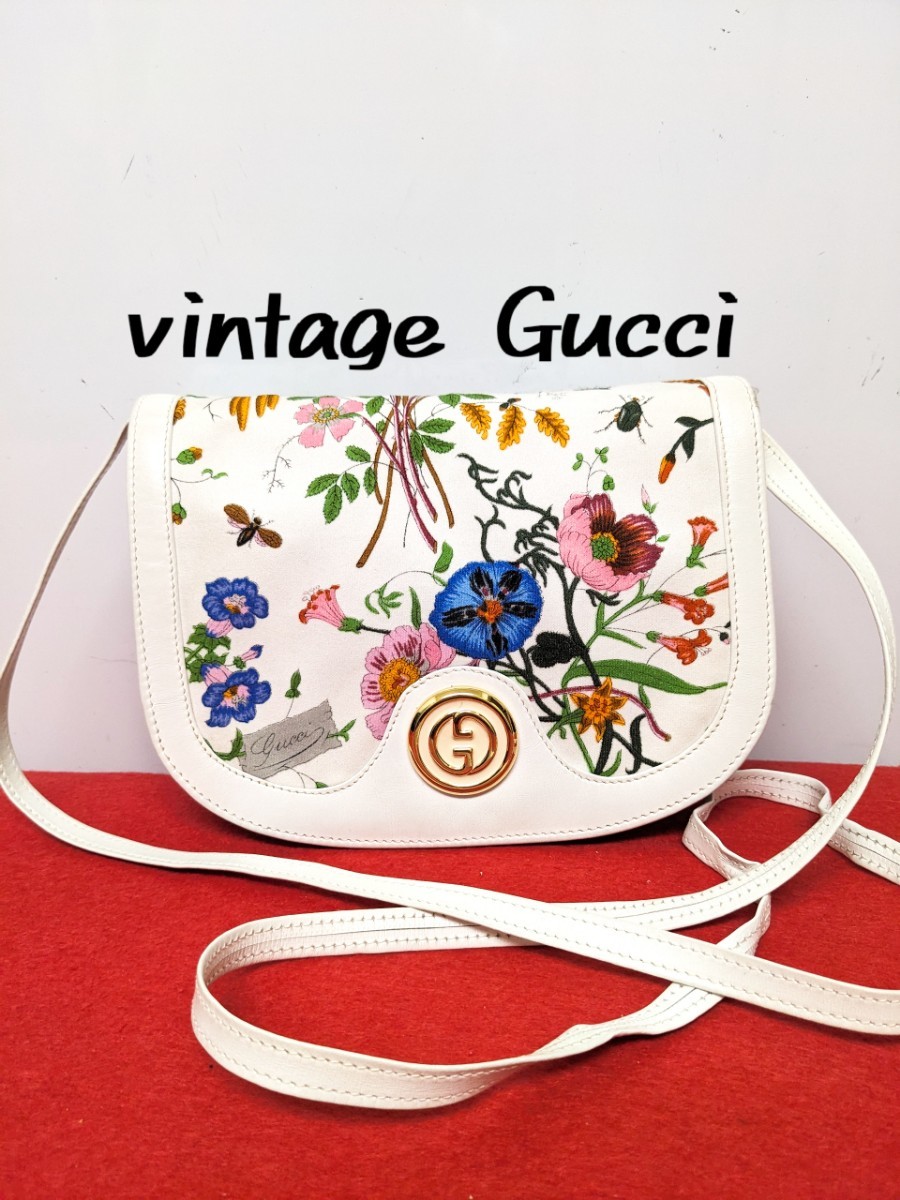 美品 極上 Gucci フローラ ショルダーバッグ ポシェット オールド