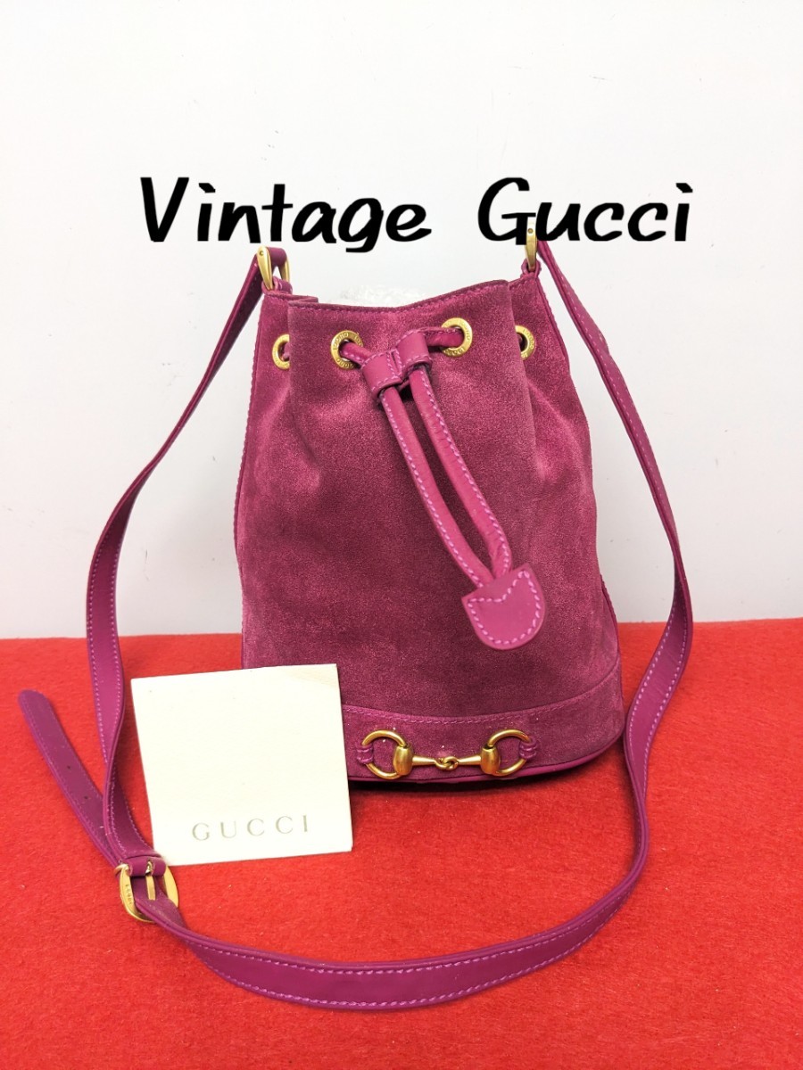 極美品】GUCCI グッチ ヒステリア スエードレザー ハンドバッグ-