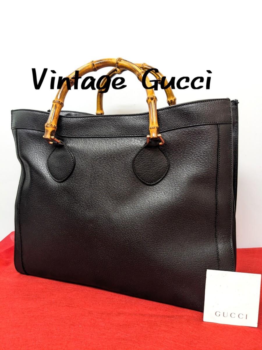 ヤフオク! - 美品 極希少！Gucci バンブー レザーハンドバッグ ト...