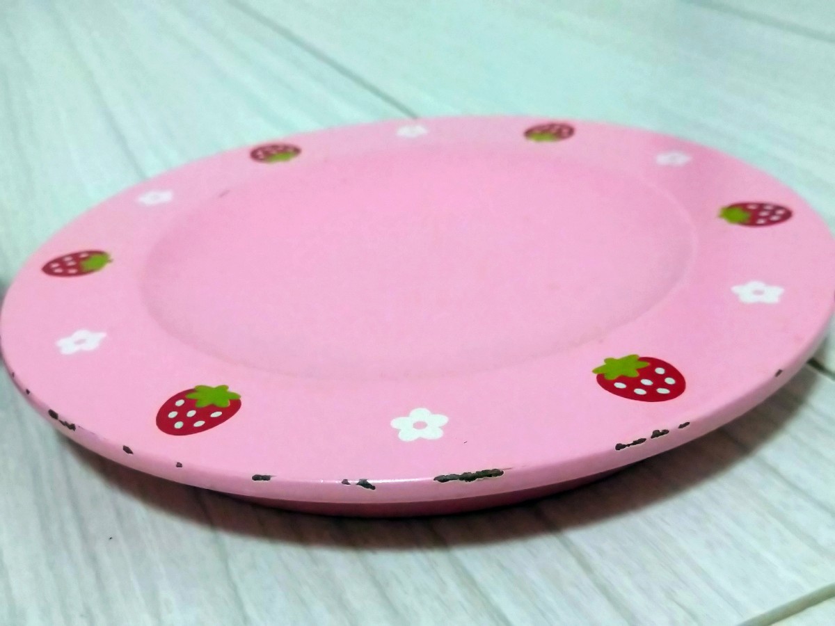  mother garden . plate tableware wooden ki gold toy . strawberry pink cutlery tray 