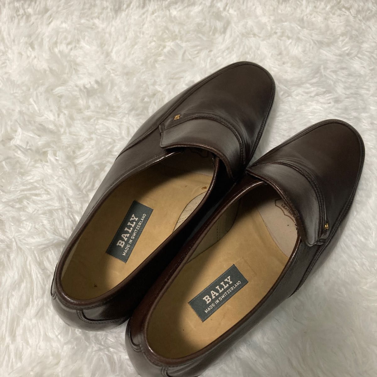美品 バリー BALLY 革靴 Bロゴ ローファー 23 5 ブラウン 箱付き