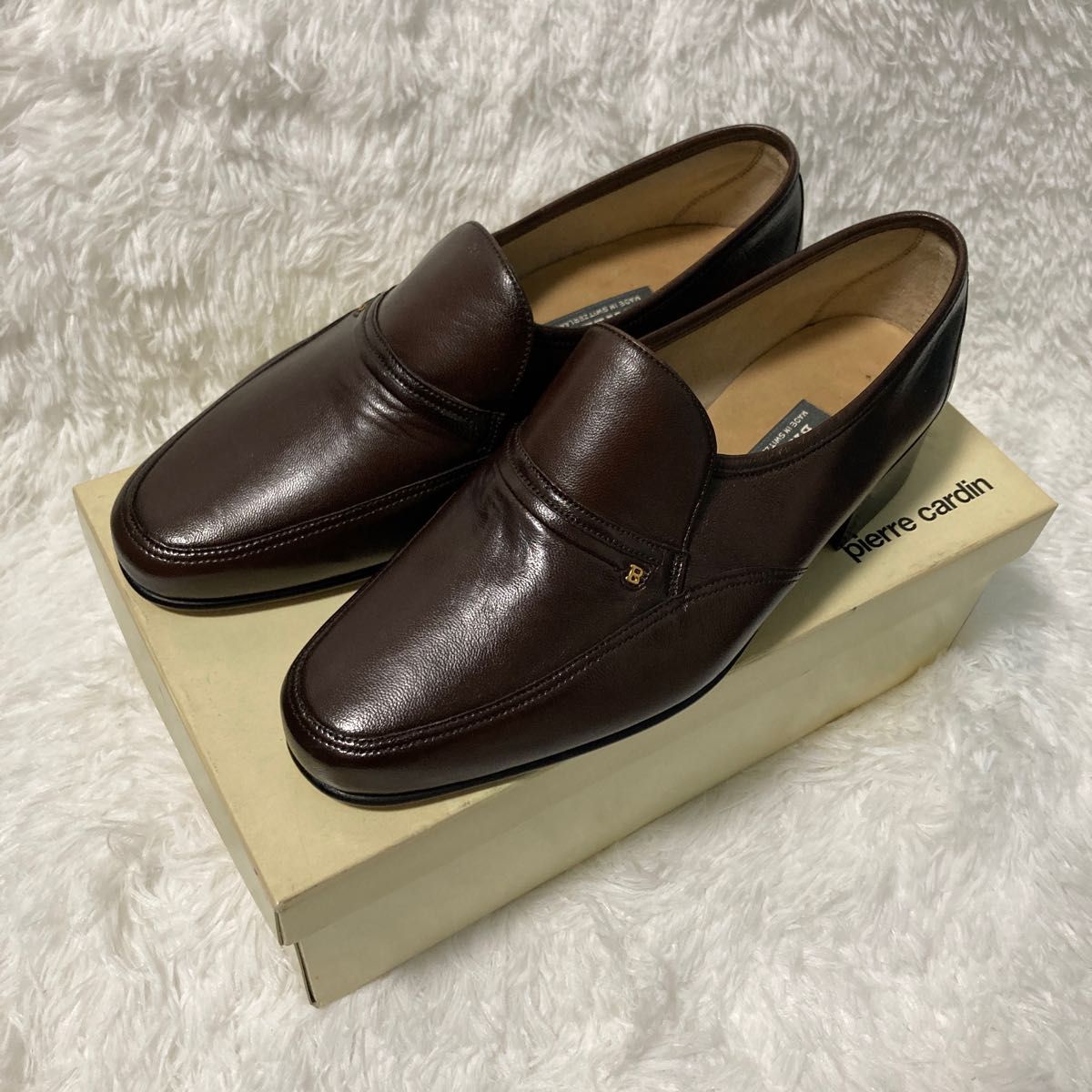 美品 バリー BALLY 革靴 Bロゴ ローファー 23 5 ブラウン 箱付き