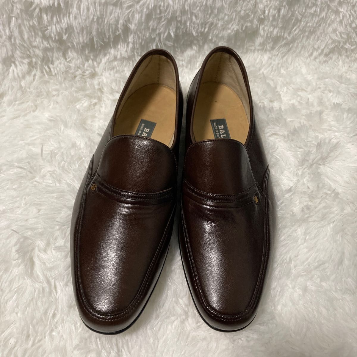 美品 バリー BALLY 革靴 Bロゴ ローファー 23 5 ブラウン 箱付き