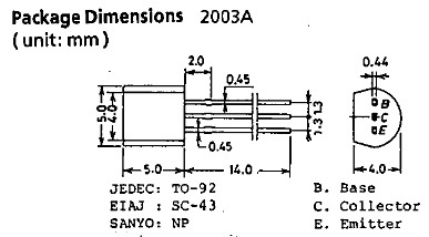 三洋 SANYO 汎用小信号トランジスター 2SC3068　Ｖcbo:30V、Ic:300mA、5本セット　未使用品_画像3