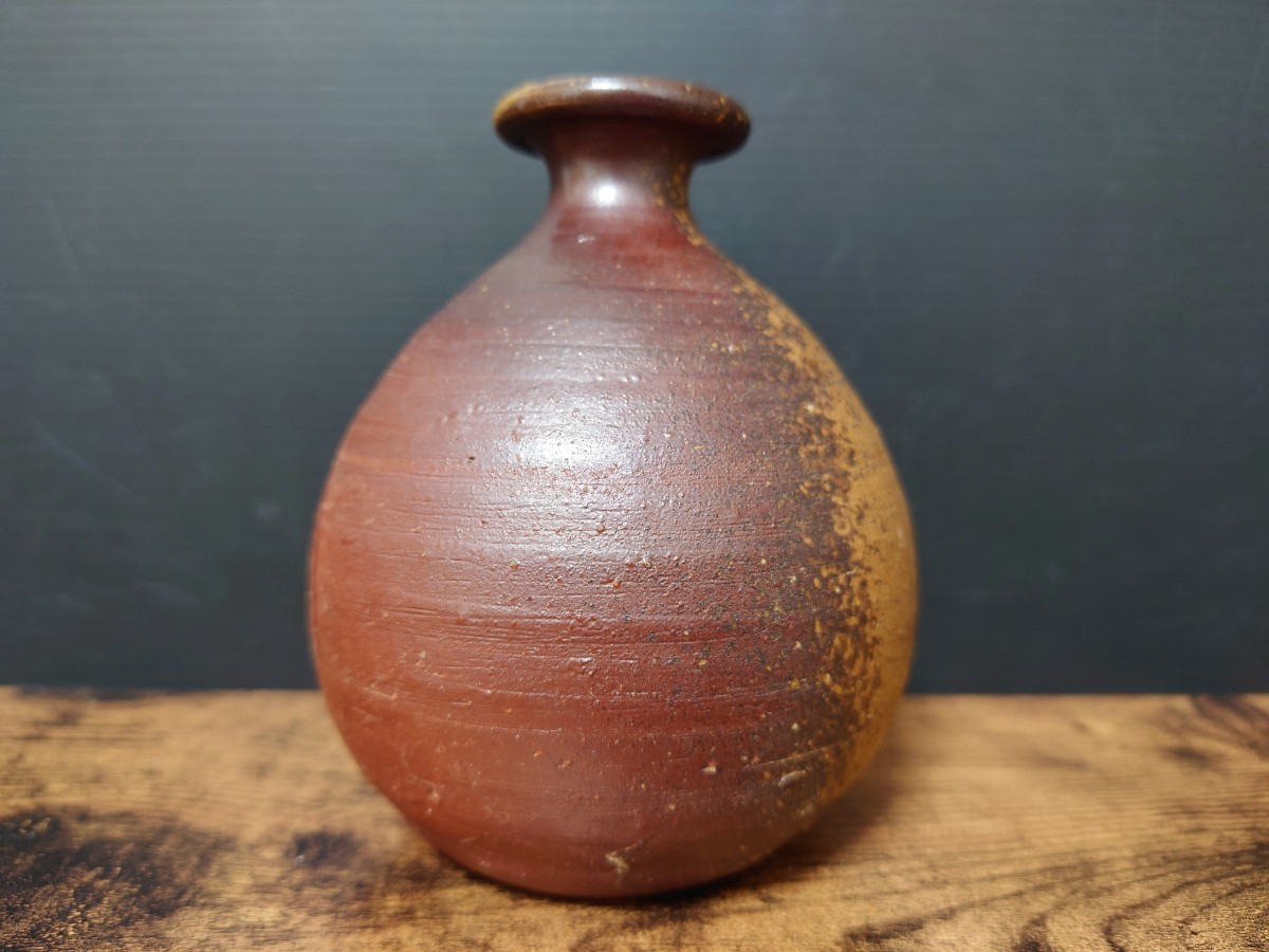  human national treasure [ Fujiwara male ] preeminence . work Bizen sake bottle also box sake cup and bottle Bizen .