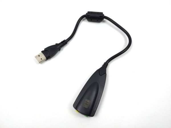 USB to 3.5mmサウンド変換アダプター 仮想7.1ch イヤホン マイク 3.5mm Windows専用 DM便発送の画像1