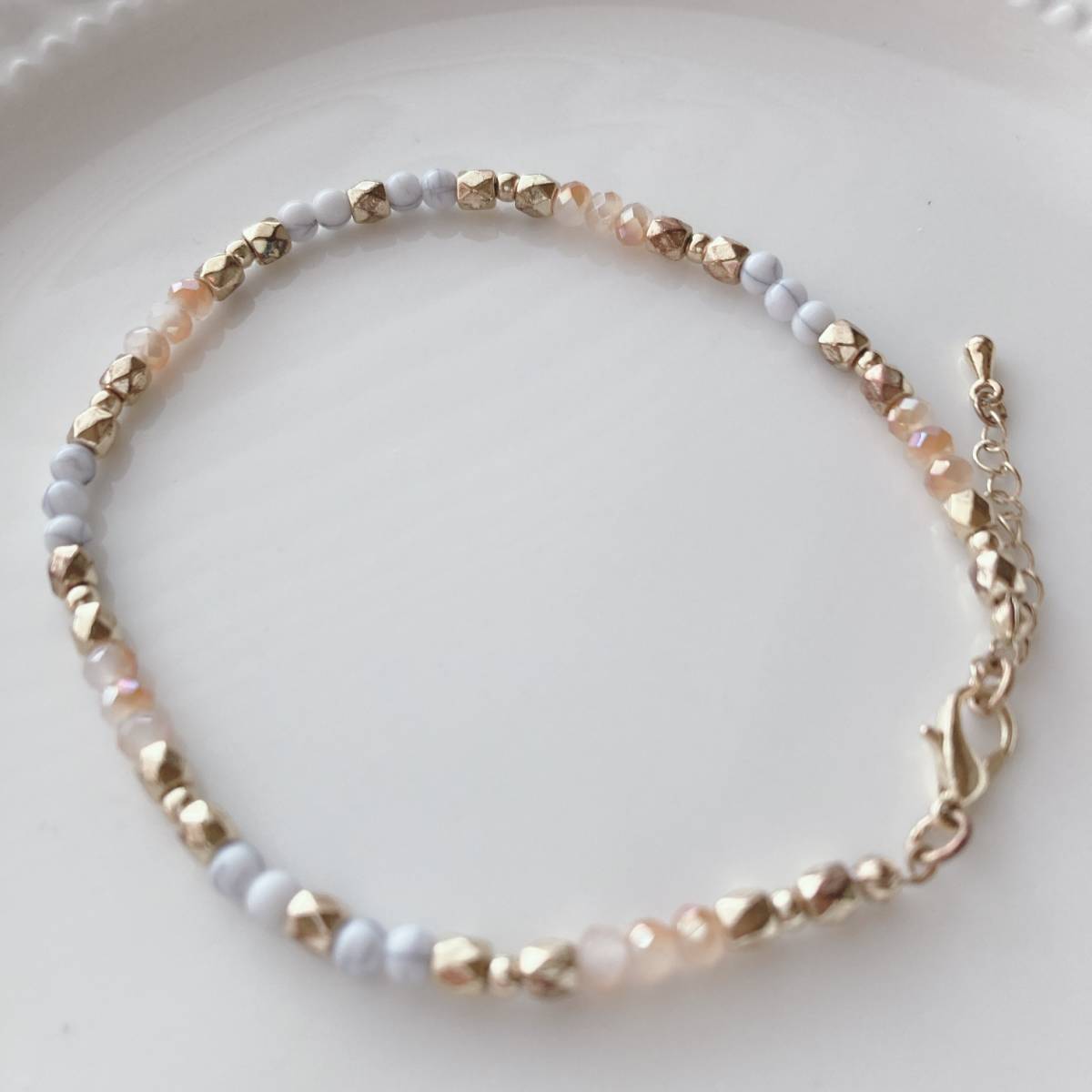  Vintage anklet Gold beads is u light *vintage jewelry accessories A214