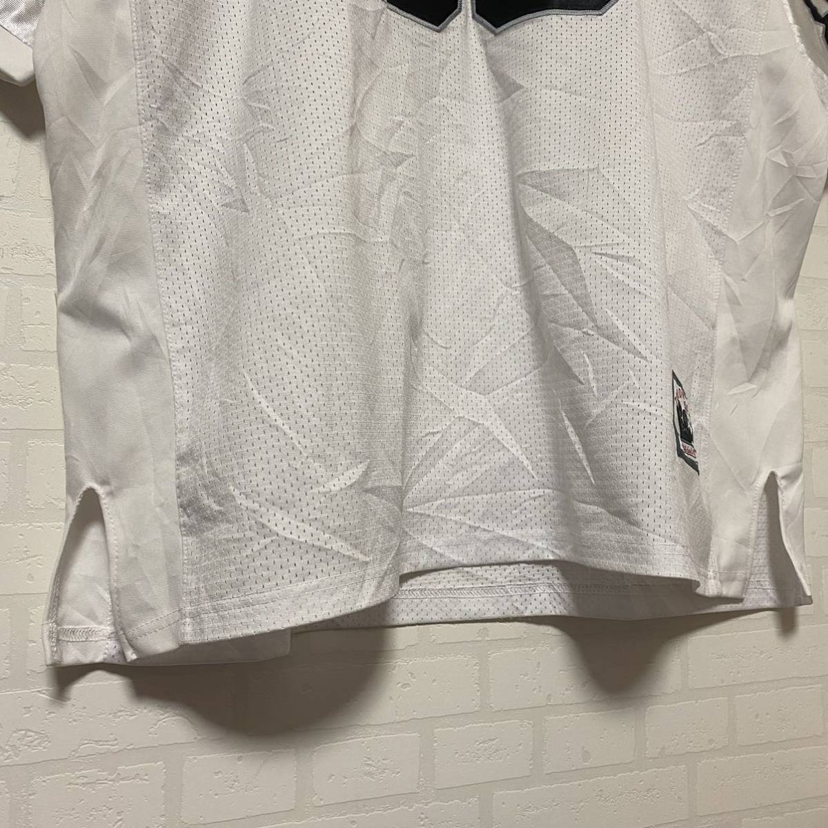 Reebok リーボック ゲームシャツ 83 BRANCH ホワイト サイズ60 刺繍 大きいサイズ ゆるだぼ 古着_画像6
