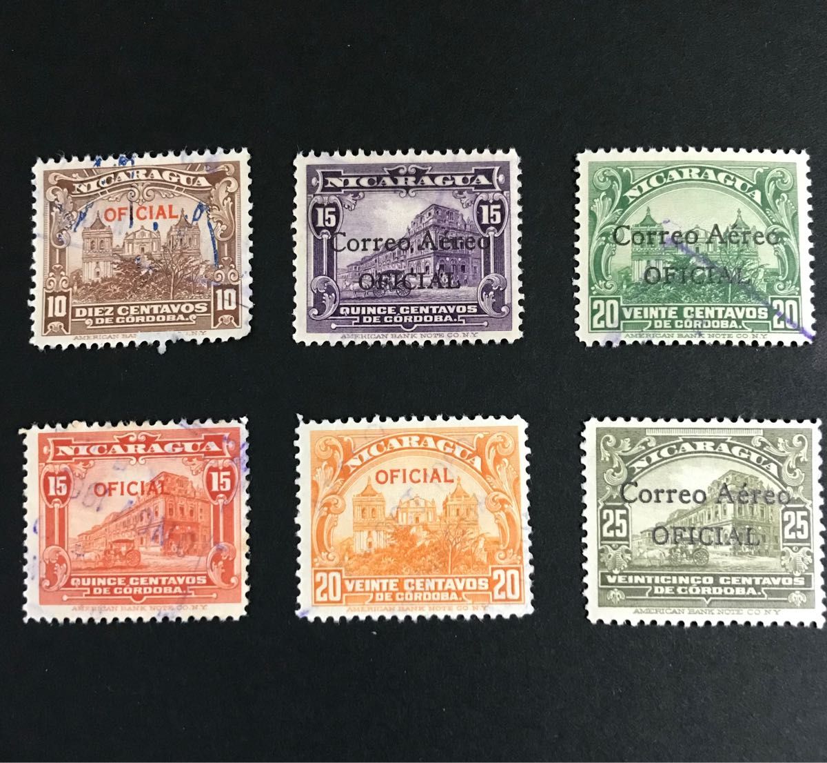 海外　外国旧切手　ニカラグア NICARAGUA 1924-1935 旧切手《未使用.使用済混合》 +オマケ