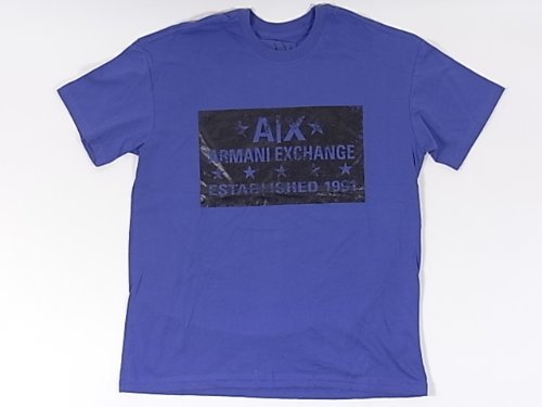 A/Xアルマーニエクスチェンジメンズ男性用半袖TシャツS（ブルー）D6X8050