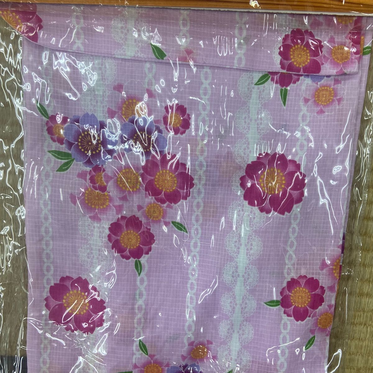 浴衣　150センチ　ピンク　ゆかた　作り帯　2点セット　可愛い　花火大会　新品　キッズ　綿100% 花柄　花火大会　夏祭り