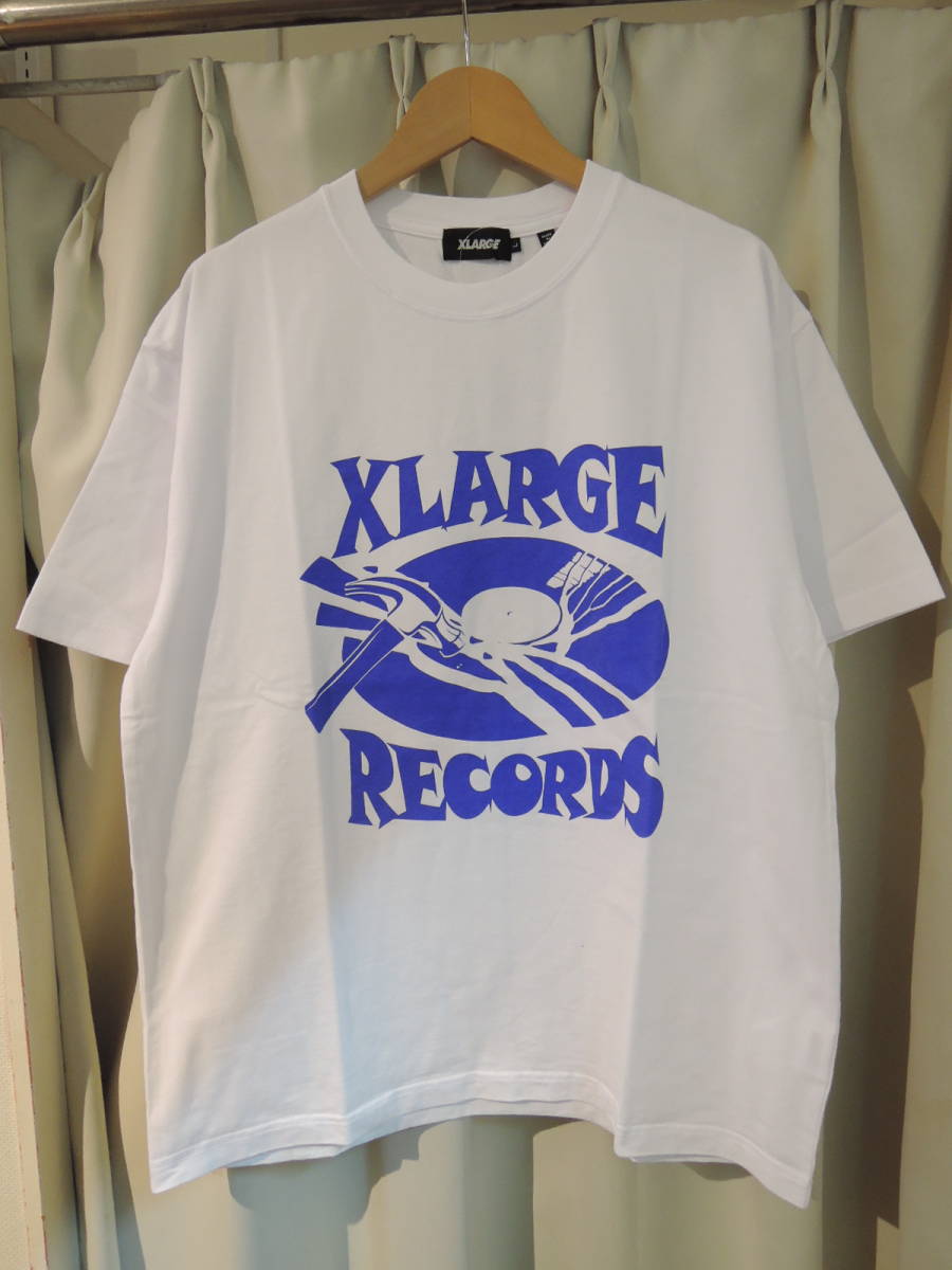 X-LARGE XLARGE エクストララージ BREAK THE RECORDS S/S TEE ホワイト Lサイズ 人気商品 送料￥230～_画像1