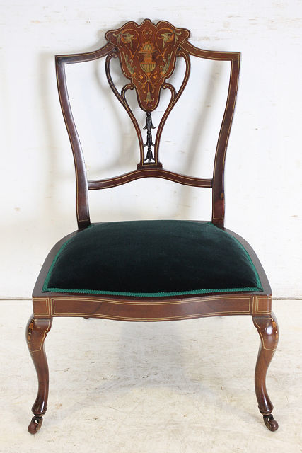 ナーシングチェア sc-11　1890年代 イギリス製 アンティーク ビクトリア マホガニー サイド ホール 英国 背の低い 椅子 いす イス 送料無料_画像3