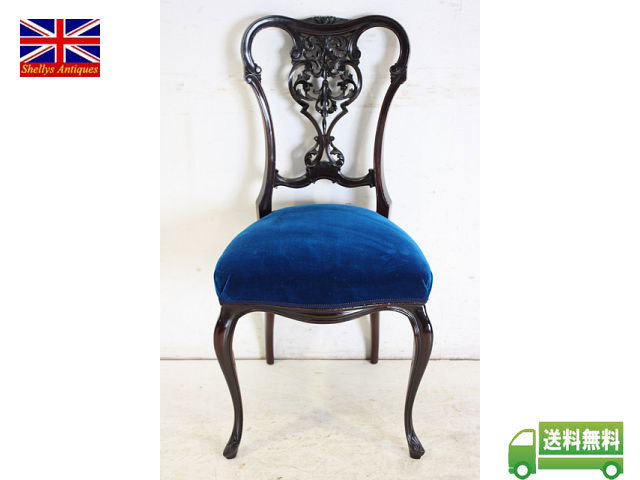 アンティーク家具 ダイニングチェア dn-38　1880年代 イギリス アンティーク ビクトリアン マホガニー 英国 彫刻 椅子 いす イス 送料無料_画像1