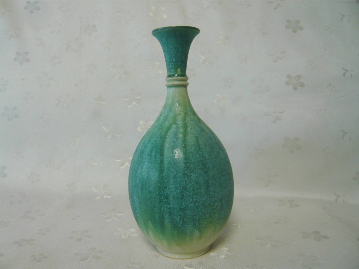 ヤフオク Used 花瓶 つる首 まだら模様 エメラルドグリ ヤフオク Used 花瓶 つる首 まだら模様 エメラルドグリ