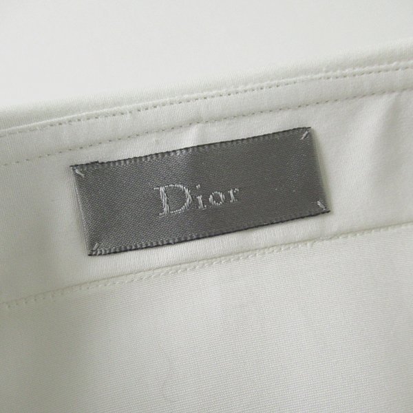 r4a070412★貴重 2007ss Dior HOMME ディオールオム エディ期 細身 ノースリーブ 比翼シャツ 白 メンズ 37 タグ付き_画像7