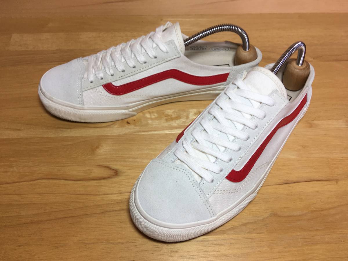 ★VANS バンズ 国内企画 Style36 スタイル36 ミュール 白×赤 26.0cm 美品 Used 検 OLD SKOOL オールドスクール ハーフキャブ サンダル_画像1