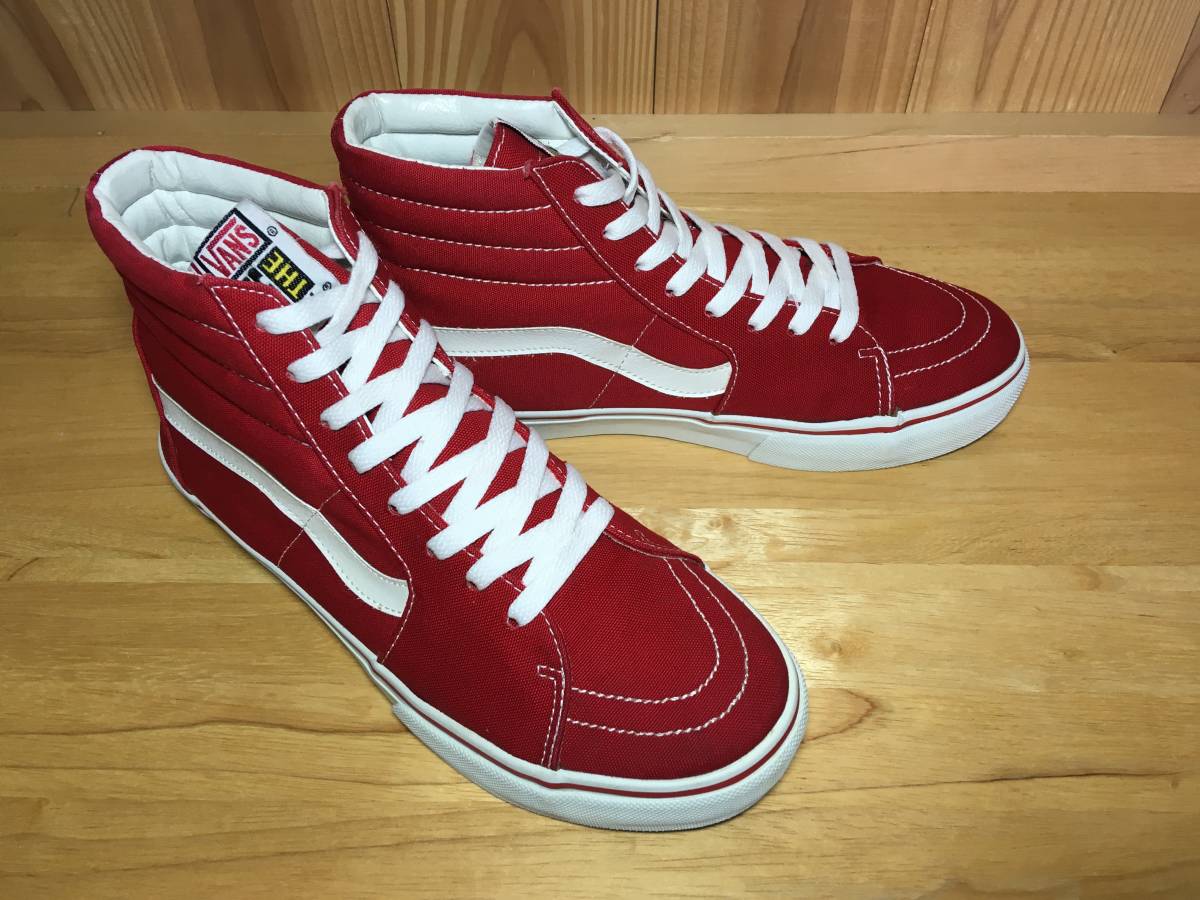 ★VANS バンズ 国内企画 SK8HI スケート 赤×白 キャンバス 26.5cm 美品 Used 検 スリッポン オールドスクール ハーフキャブ ERA_画像6